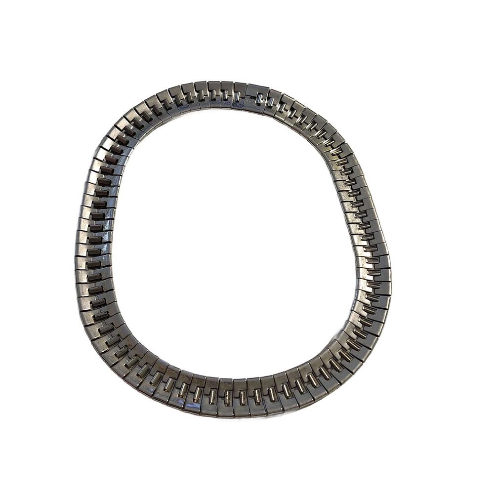 Vintage MONET Silver Tone SERPENTINE OMEGA Choker Chain: Egyptian Revival